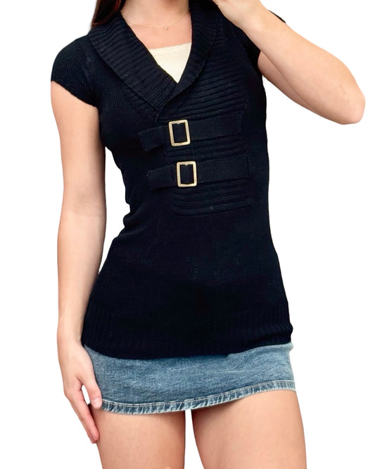 Pink Angel 00's Knit Buckle Top | Size XS