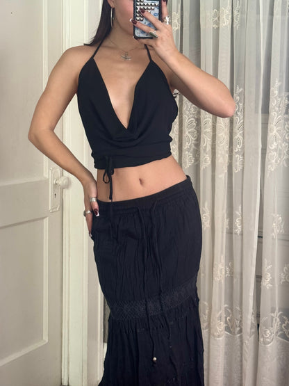 Y2K Cotton Maxi Skirt | Size 30" Waist