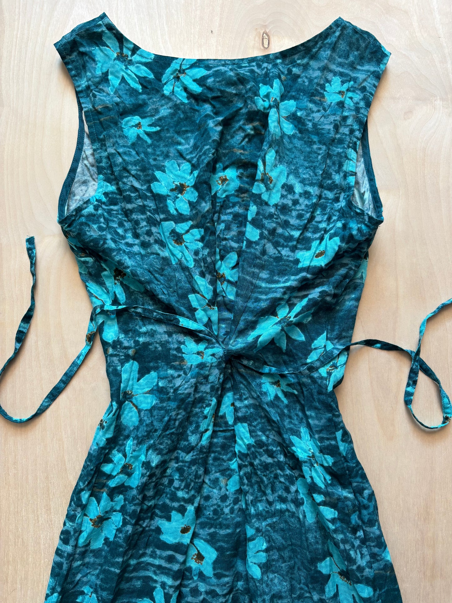 Blue Floral 90’s Maxi Dress | Size M