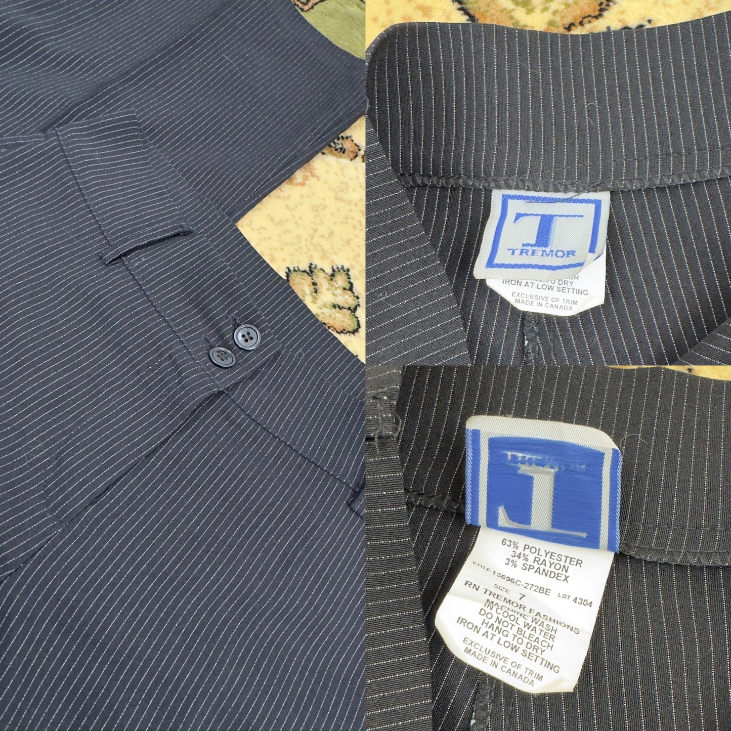 Black Pinstripe Flares | Size S