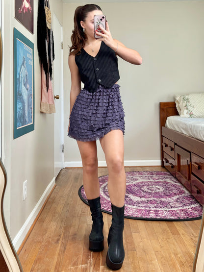 Ruffle 00's Mini Skirt | Size 25" Waist