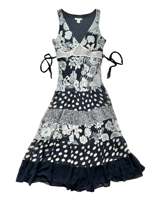 Tiered 90’s Silk Maxi Dress | Size S/M