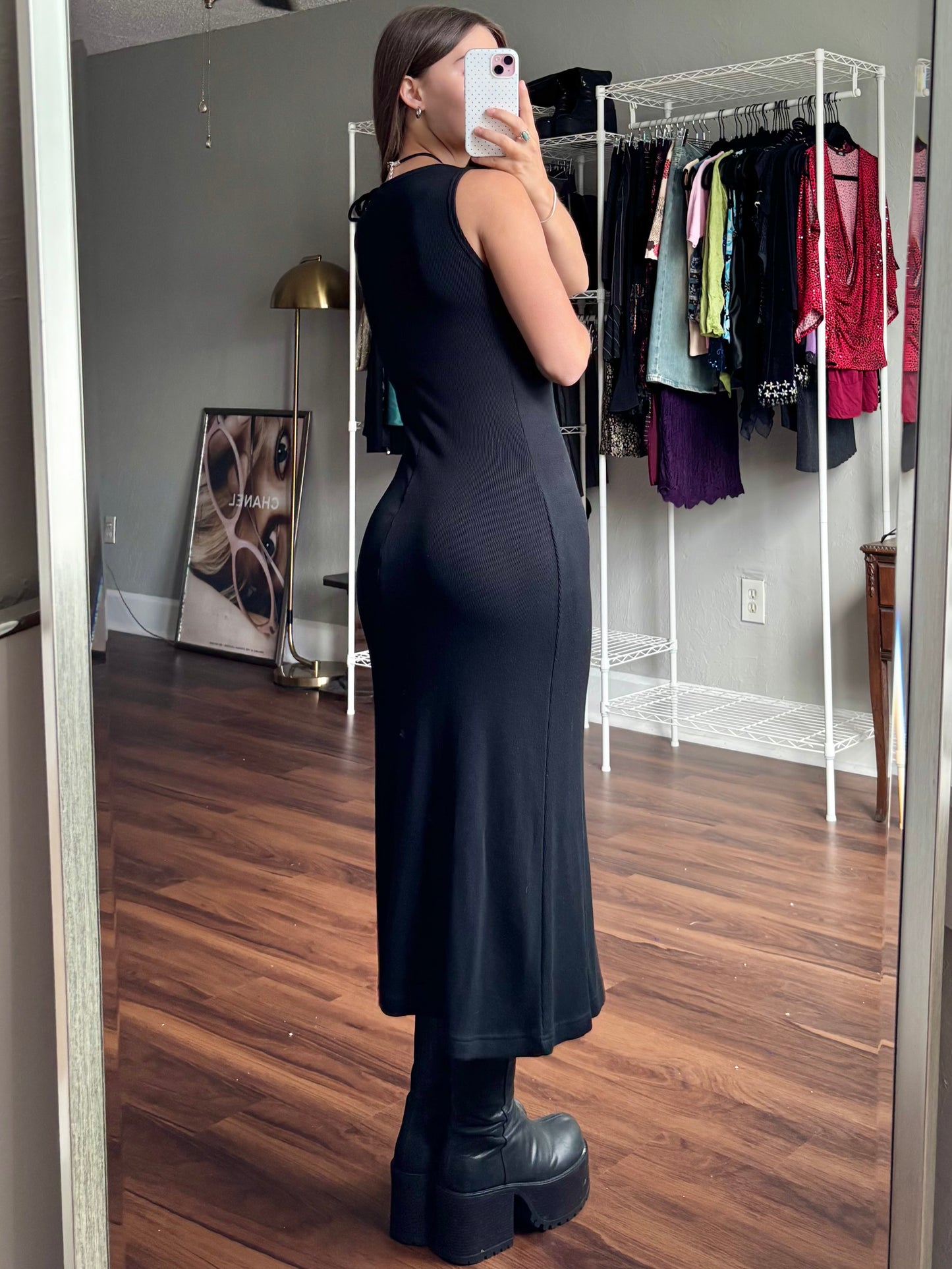Knit 90's Boat Neck Dress | Size S/M