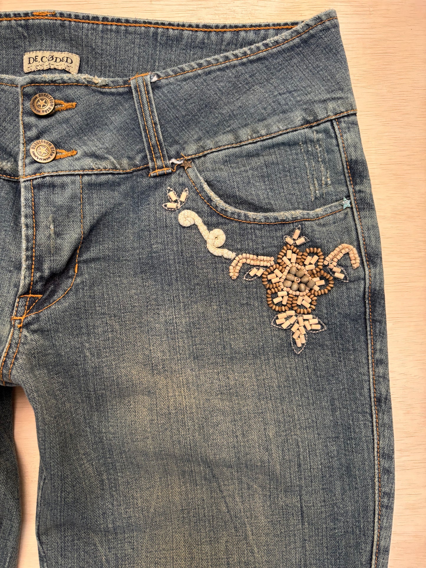 Beaded 00’s Flare Jeans | Size 32” waist