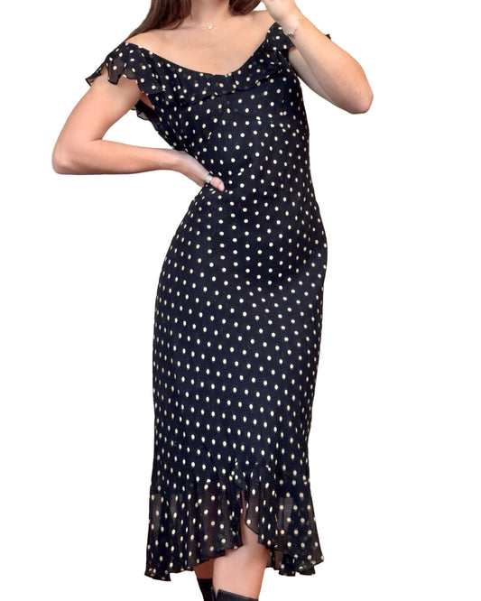 Evan Picone 90's Polka Dot Dress | Size M