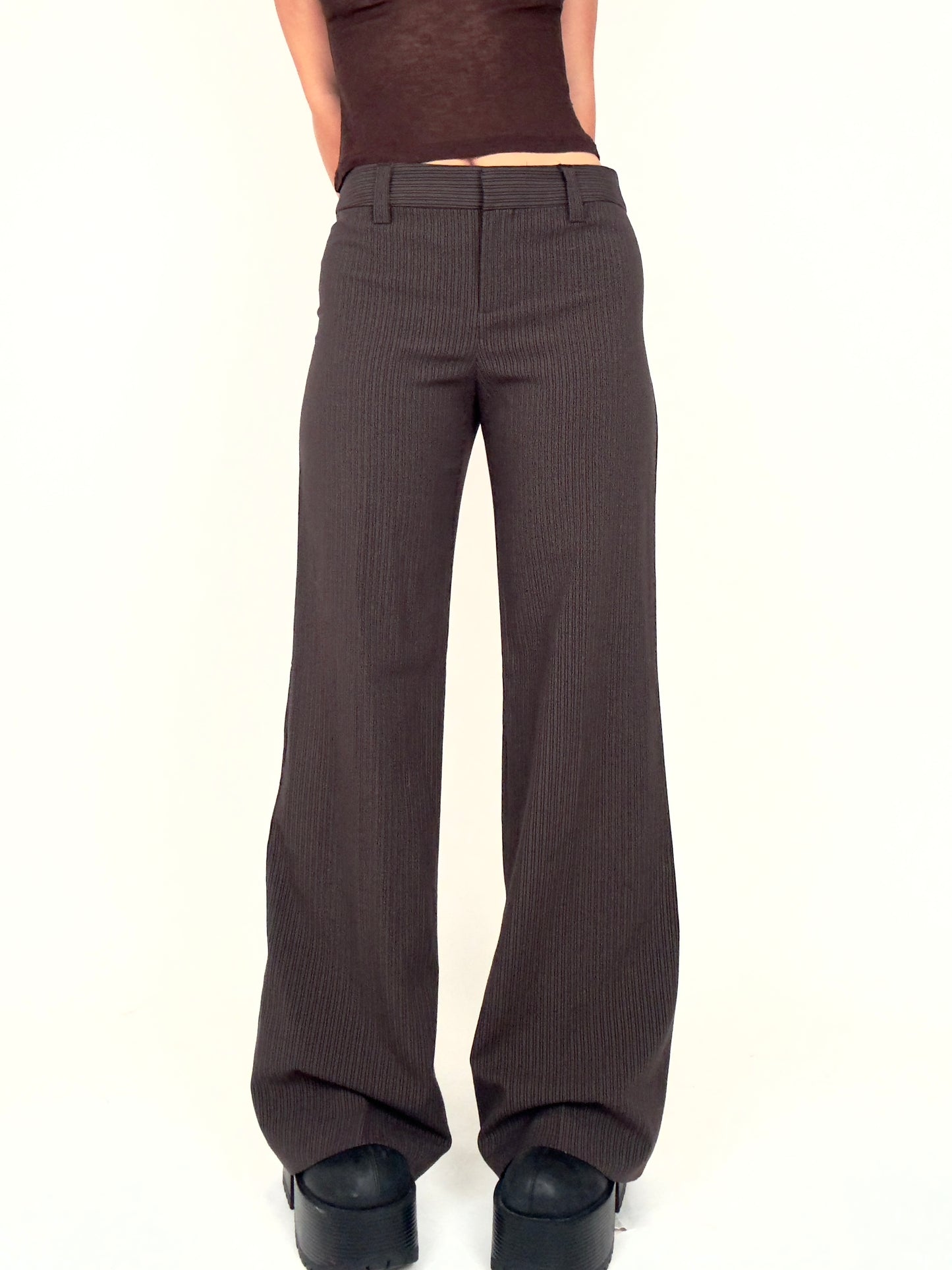 Andi Brown Pinstripe Trousers | Size US 4