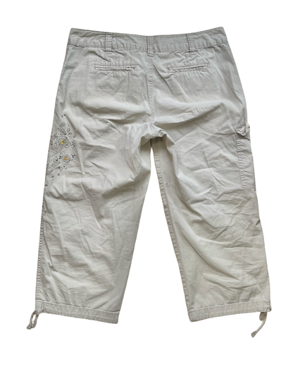 Beaded Cargo Capris | Size 31” waist