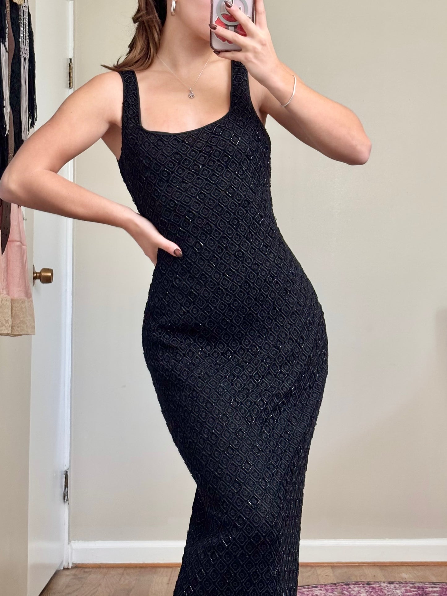 Basix 90's Beaded Gown | Size M