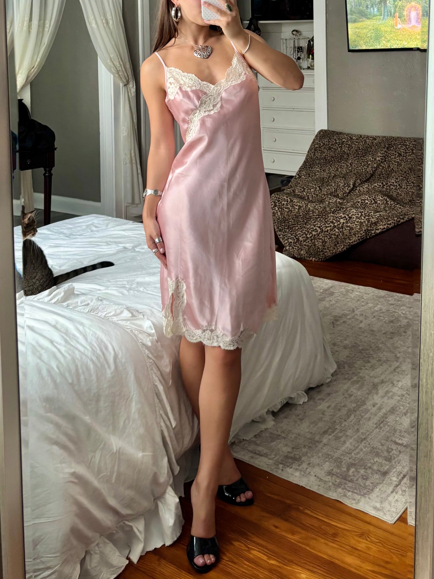 Lace 90’s Slip Dress | Size M