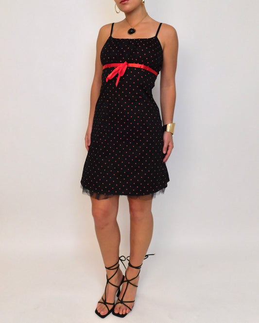 Y2K Polka Dot Mini Dress | Size M