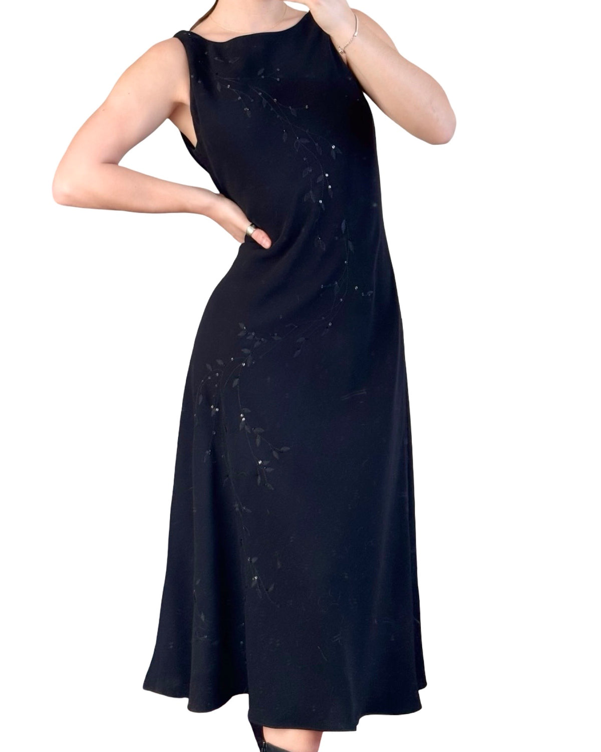 Jones NY 90's Mesh Beaded Dress | Size 10