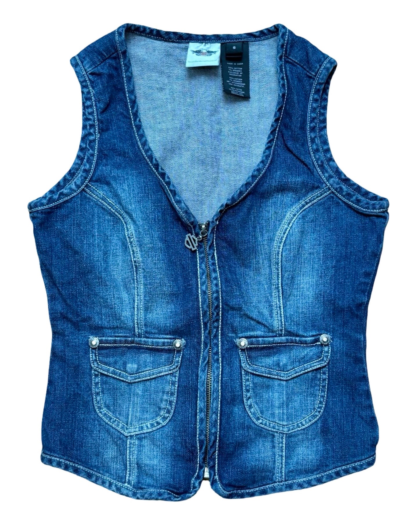 Harley 00's Denim Vest | Size S
