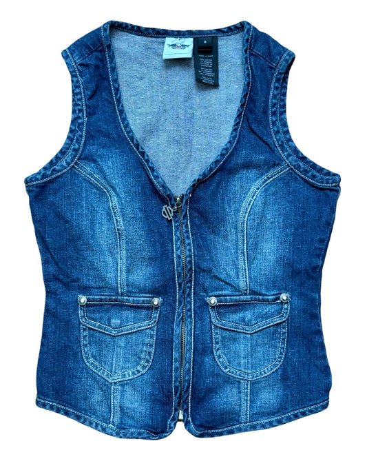 Harley 00's Denim Vest | Size S