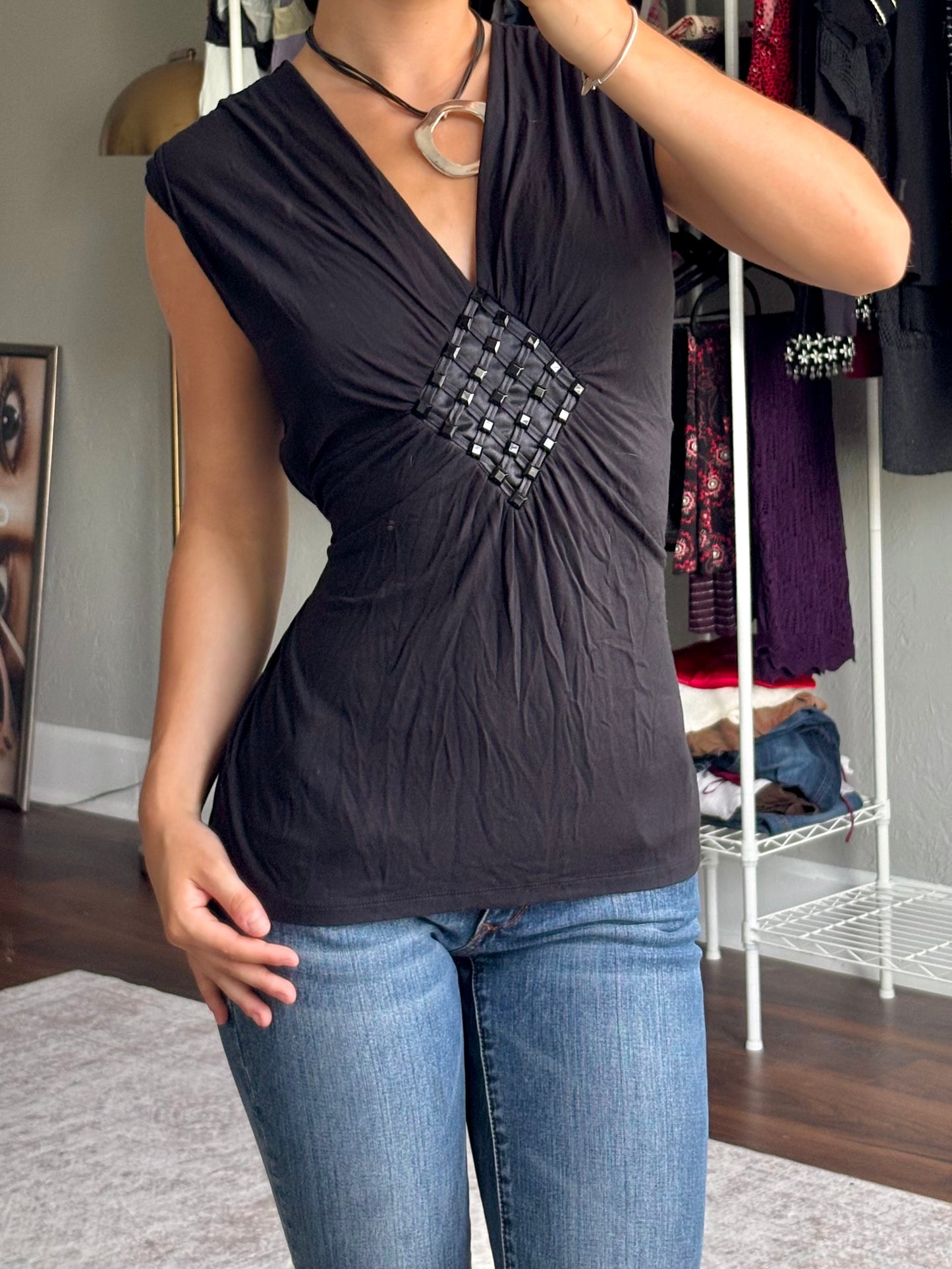 August Silk 00's Tie Back Top | Size M