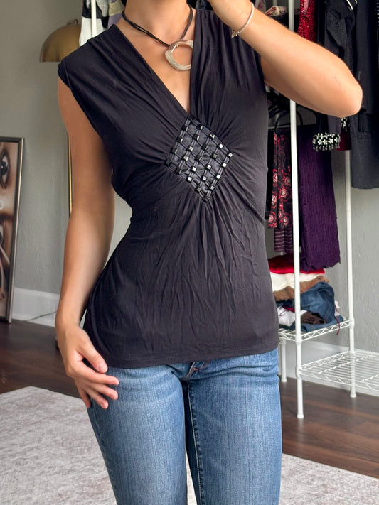 August Silk 00's Tie Back Top | Size M