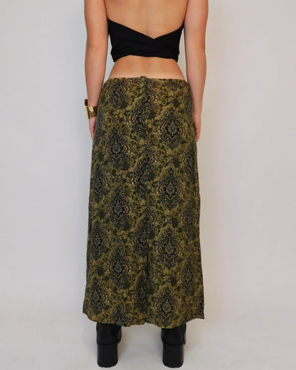 Green Printed Maxi Skirt | Size 10