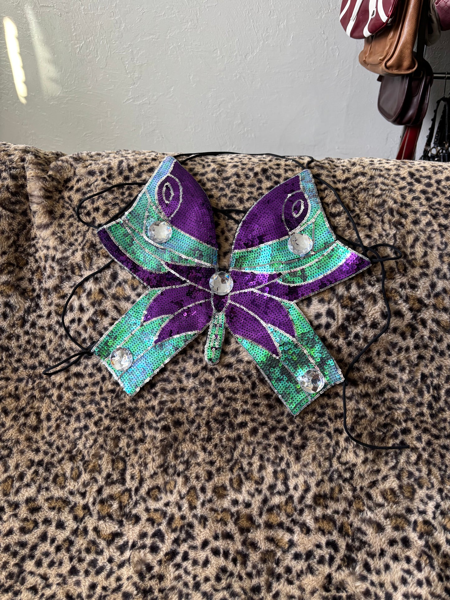 Sequin Butterfly Backless Top | Size S