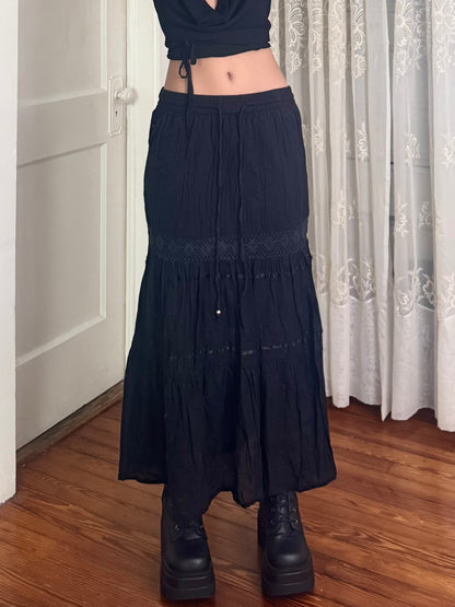 Y2K Cotton Maxi Skirt | Size 30" Waist