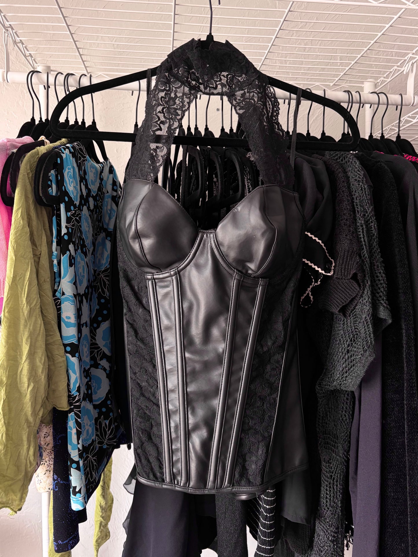 Fredrick's 90's Leather Corset Top | Size 34