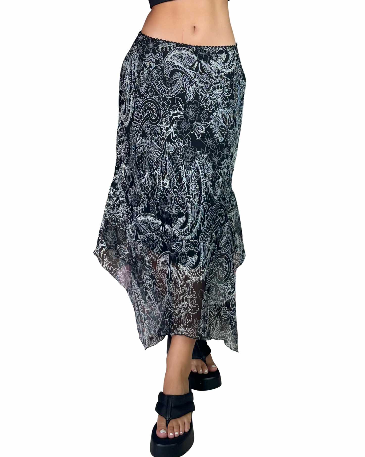 Paisley Asymmetric Maxi | Size 30” waist