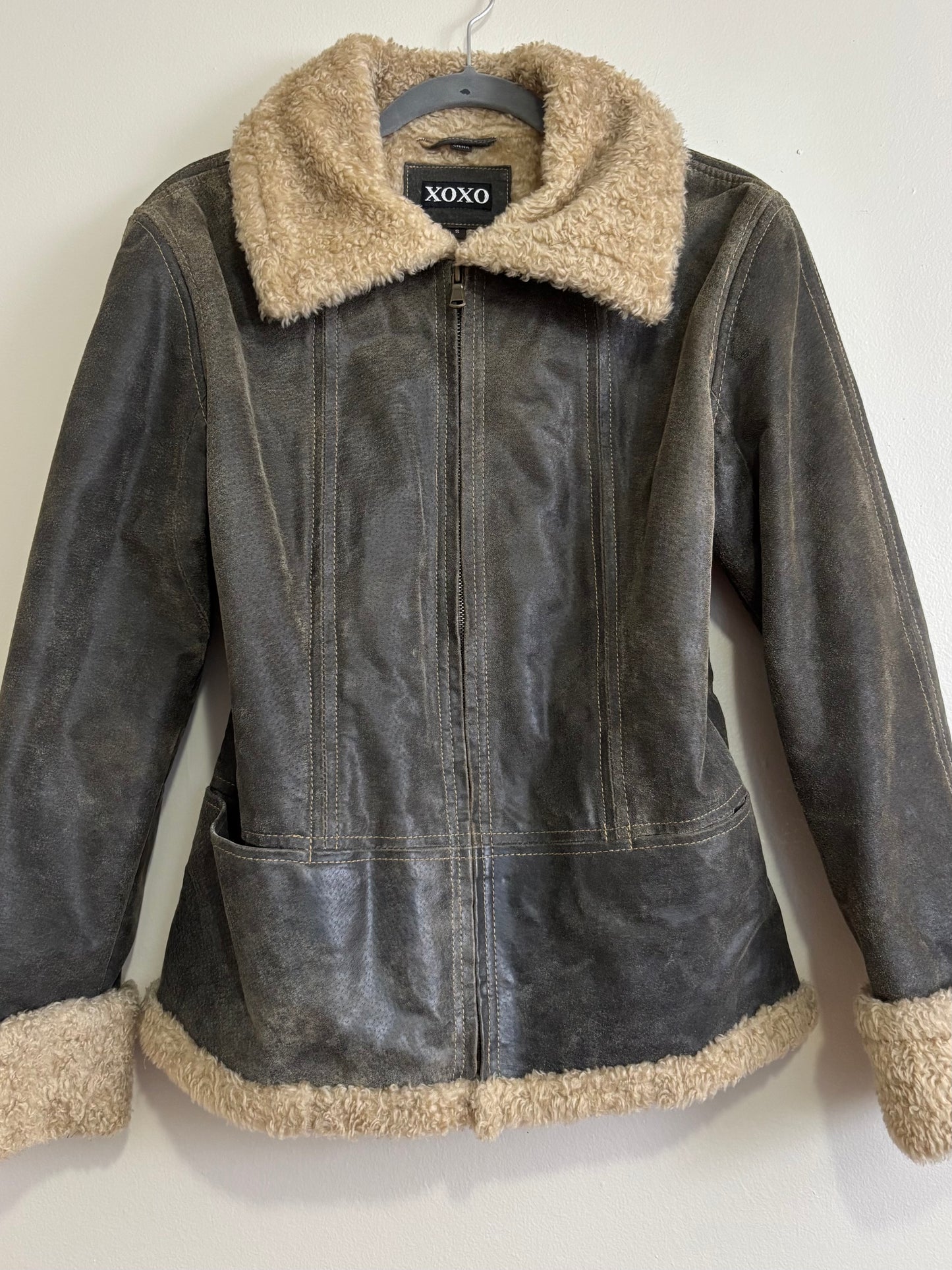 Xoxo Fur Lined Leather Jacket | Size S