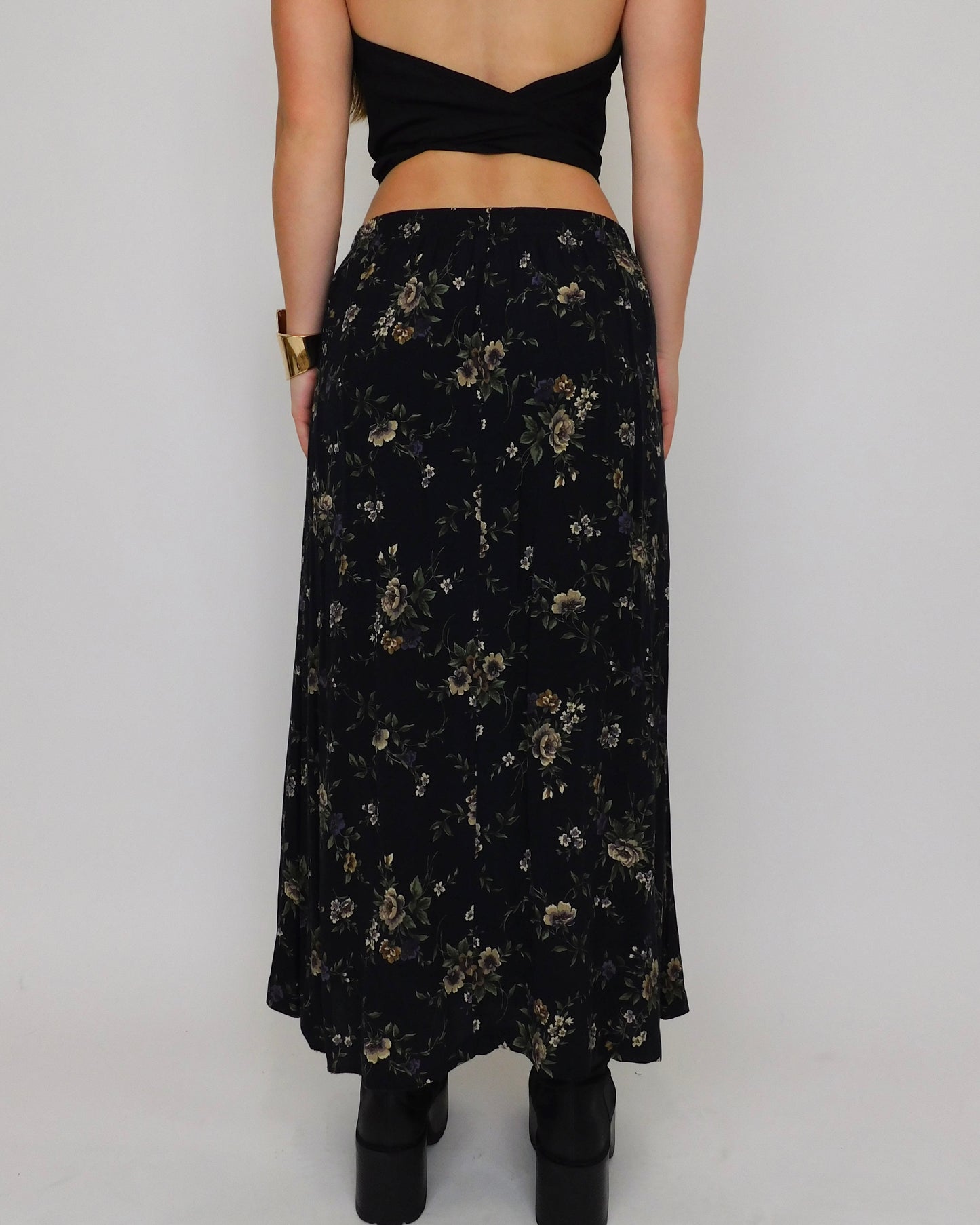 90’s Floral Pleated Maxi Skirt | Size 10