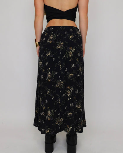 90’s Floral Pleated Maxi Skirt | Size 10