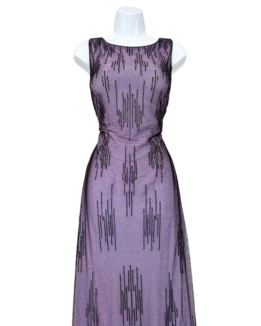 Papéll 90's Mesh Beaded Gown | Size 8
