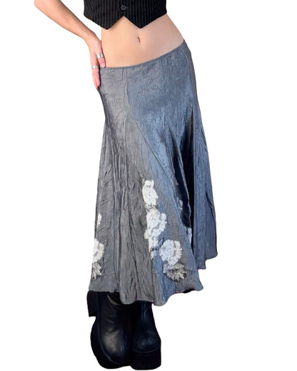 Intaitions 00's Silver Maxi Skirt | Size 30" Waist