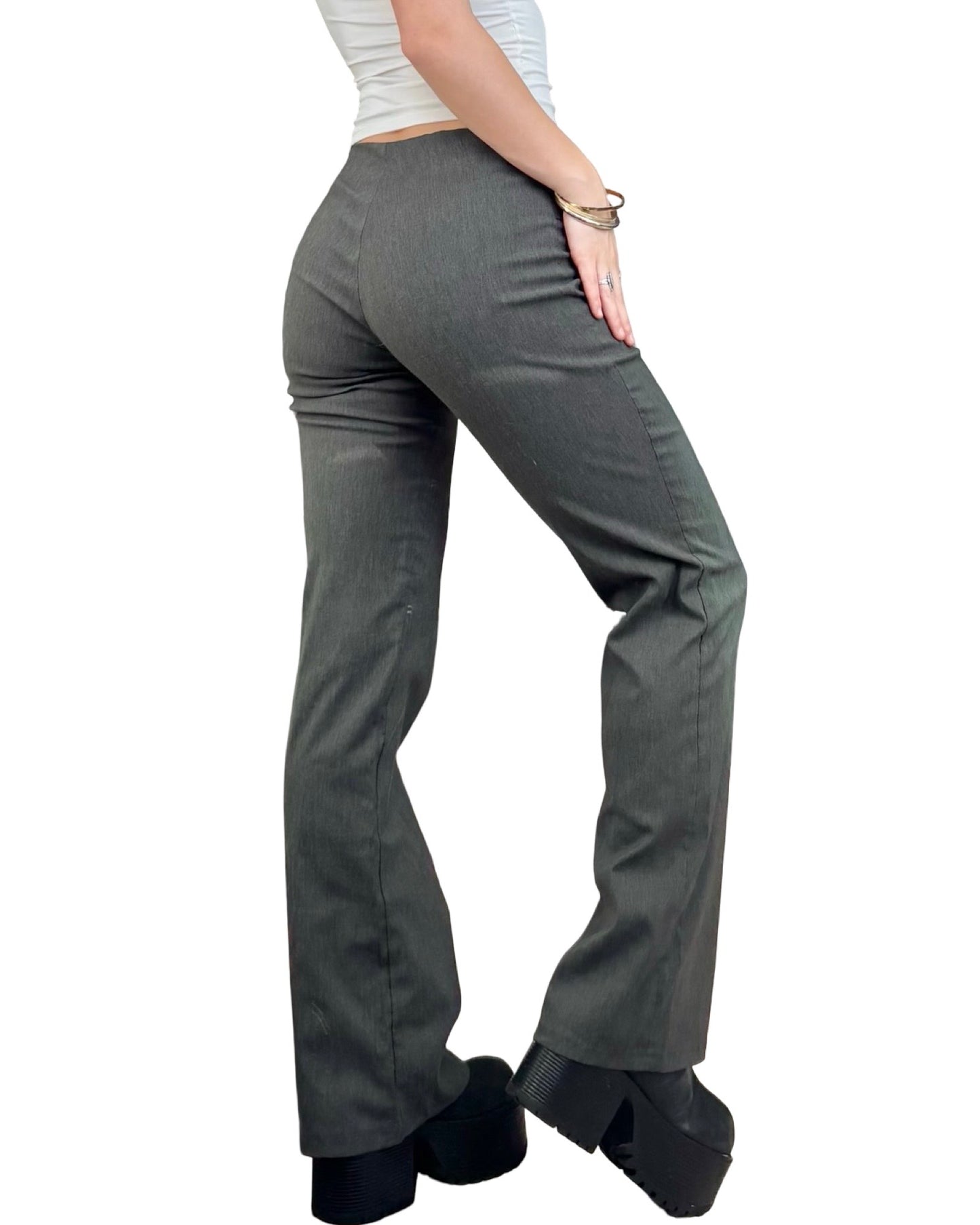 Belted 90's Gray Pant | Size 28" Waist
