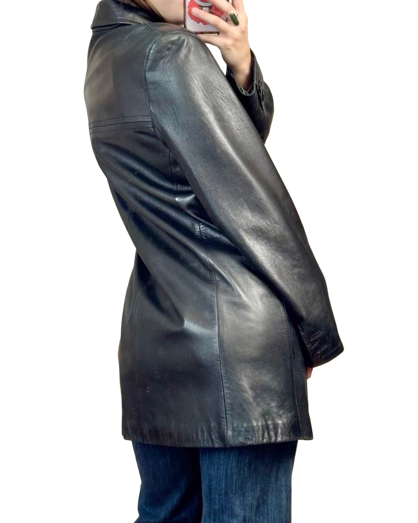 Kenneth Cole 90's Leather Blazer | Size M