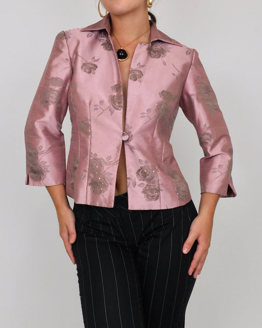 90’s Pink Floral Blazer | Size 6