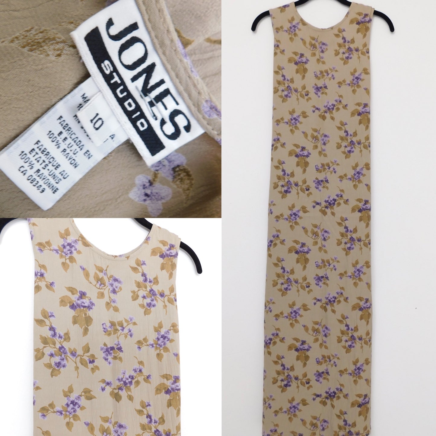 90’s Green Floral Maxi Dress | Size 10