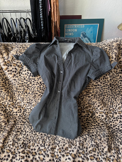 Express 00's Polka Dot Fitted Blouse | Size XS