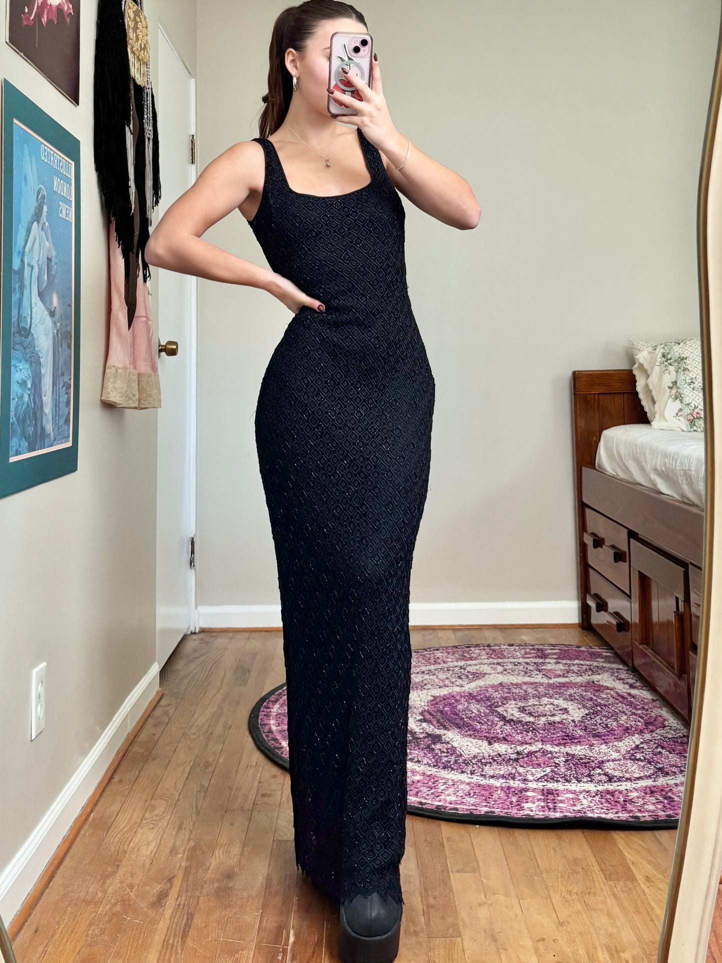 Basix 90's Beaded Gown | Size M