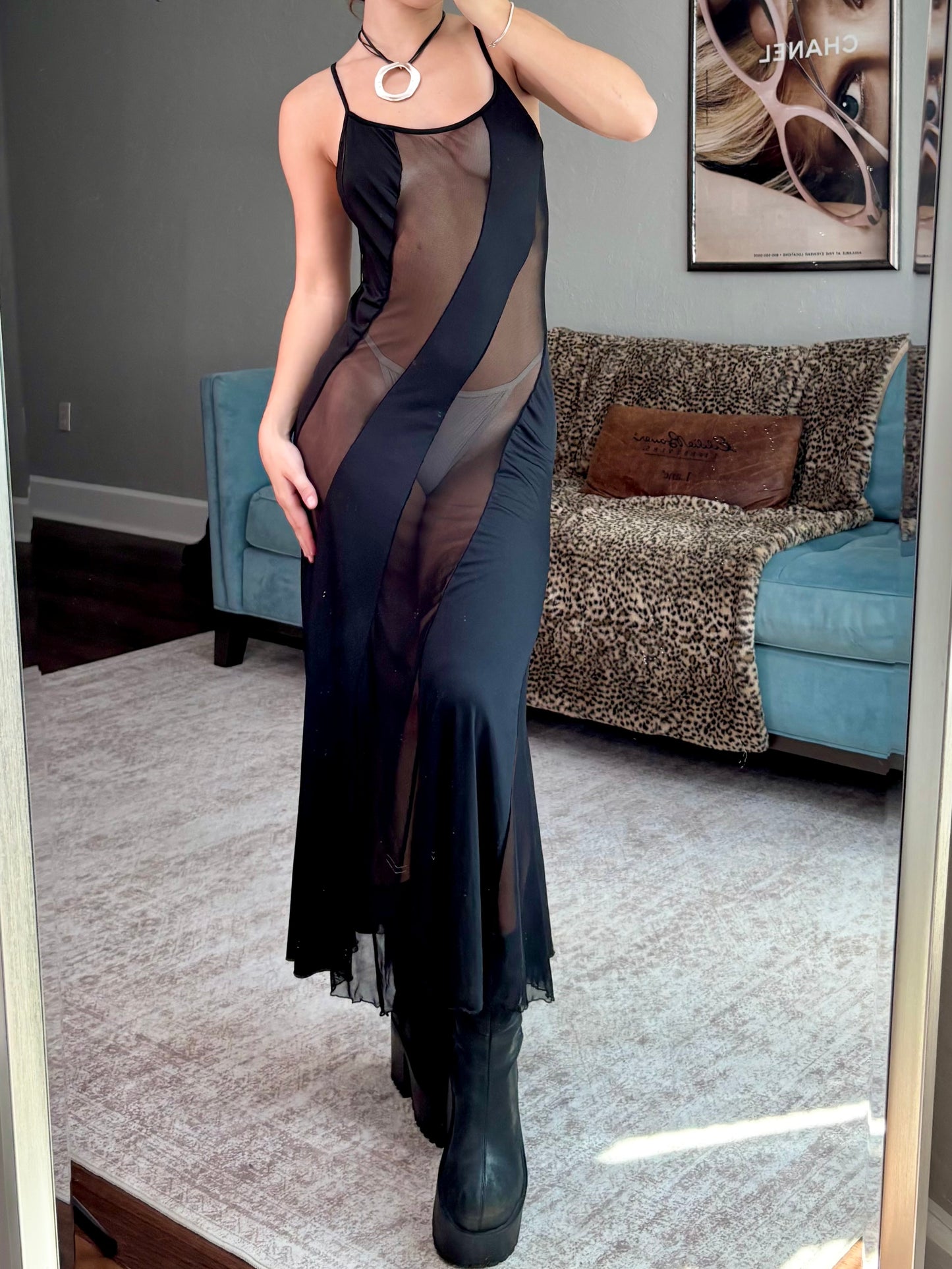 Fredrick's 90's Stripe Mesh Slip | Size S