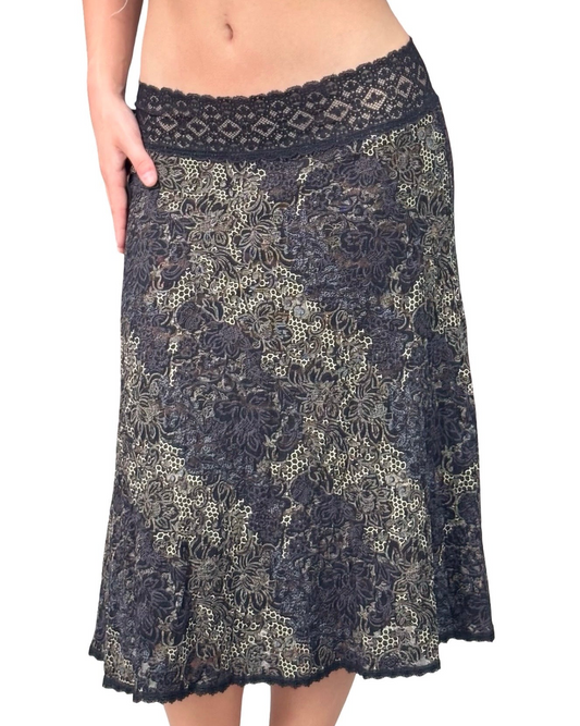 Cabi 00's Lace Trim Skirt | Size M