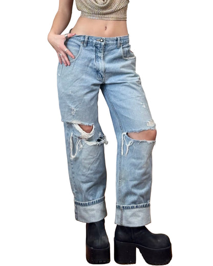 Gold Crest 90's Distressed Denim | Size 31” Waist