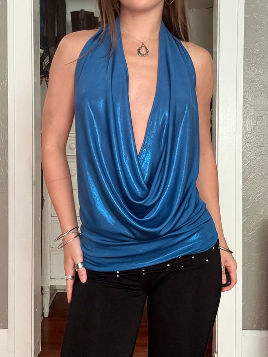 Blue 00's Slouch Top | One Size