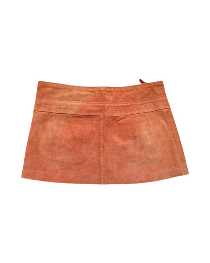 Real Leather Y2K Wet Seal Mini Skirt | Size XS