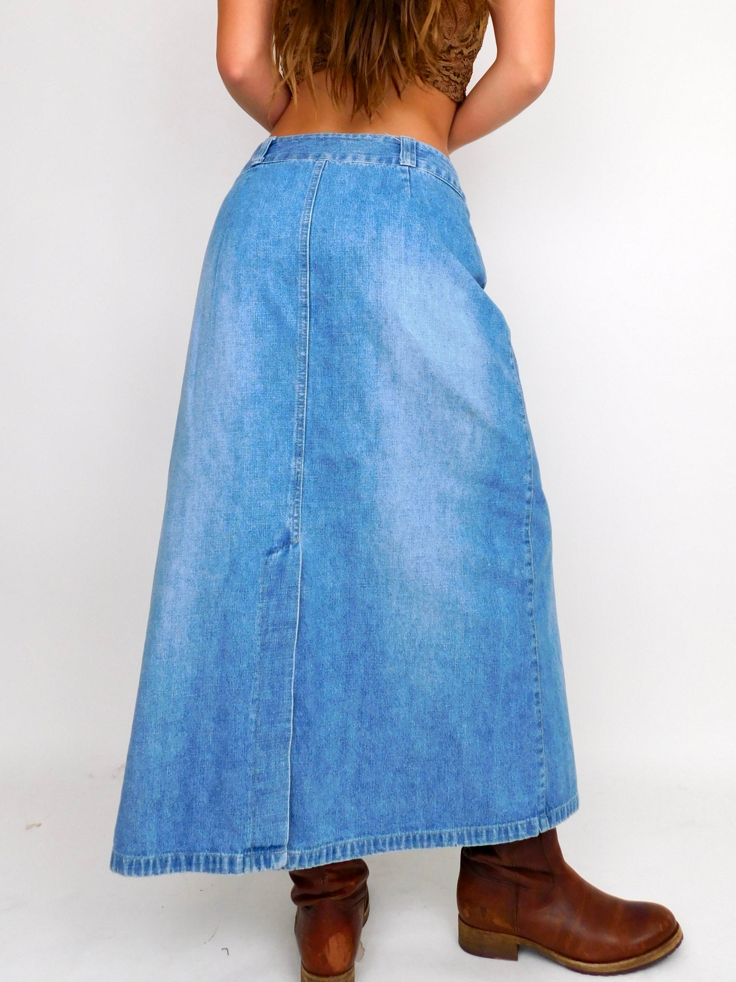 Rose Denim Maxi | Size 34” waist
