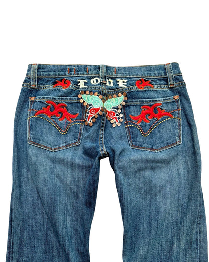 Vigoss 00's Embroidered Low Rise Jean | Size 32" Waist