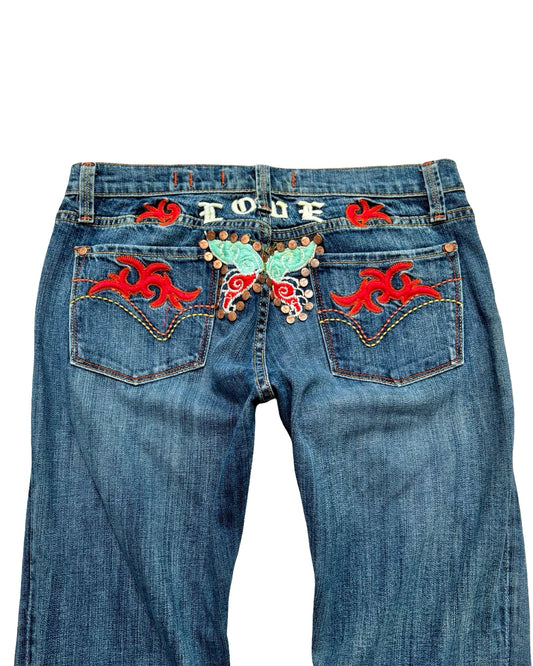 Vigoss 00's Embroidered Low Rise Jean | Size 32" Waist