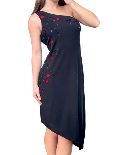 JS Beaded 90's Asymmetric Dress | Size L