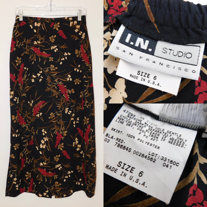 90’s Floral Print Maxi Skirt | Size 6