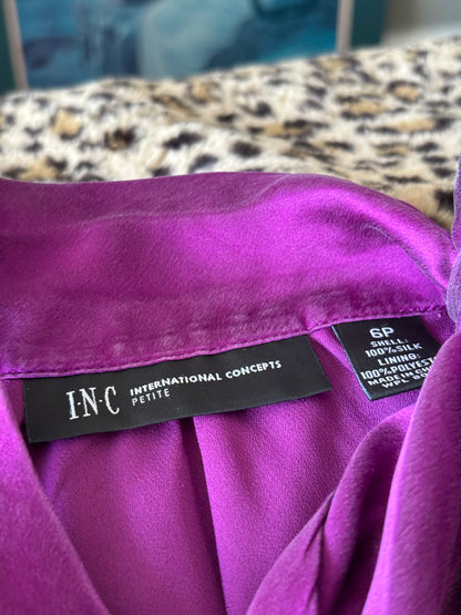 I.N.C 00's 100% Silk High Neck Top | Size 6P