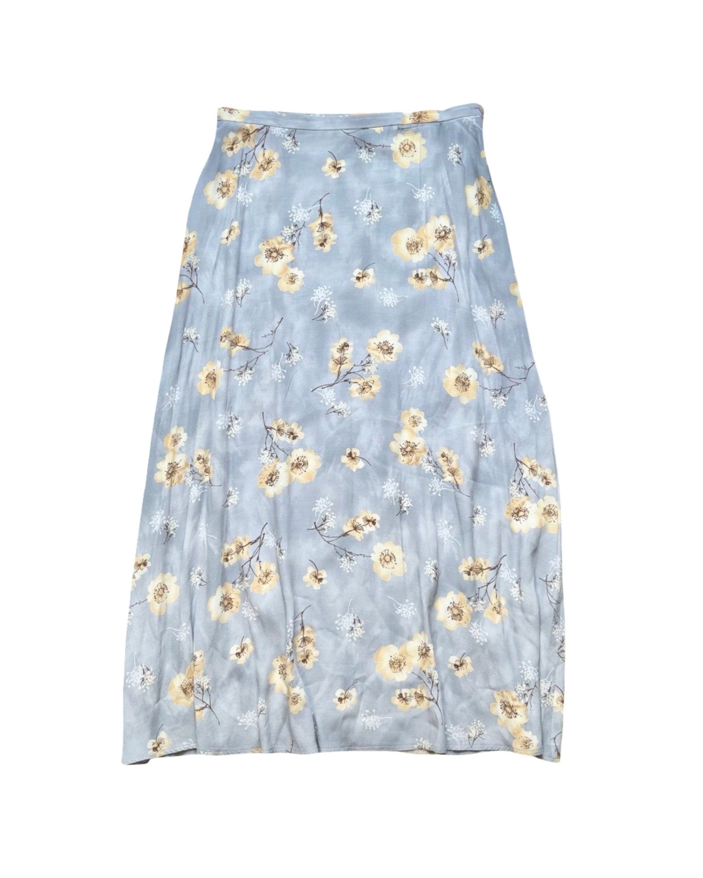 Blue Floral 90’s Maxi Skirt | Size 29” waist
