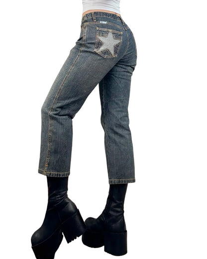 Tilt 90's Star Denim Capri | Size 28" Waist