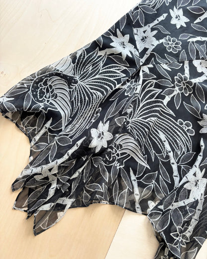 Floral Asymmetric Y2K Skirt | Size 24”-32” waist