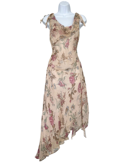 Robbie Bee 90's Silk Beaded Dress | Size 10